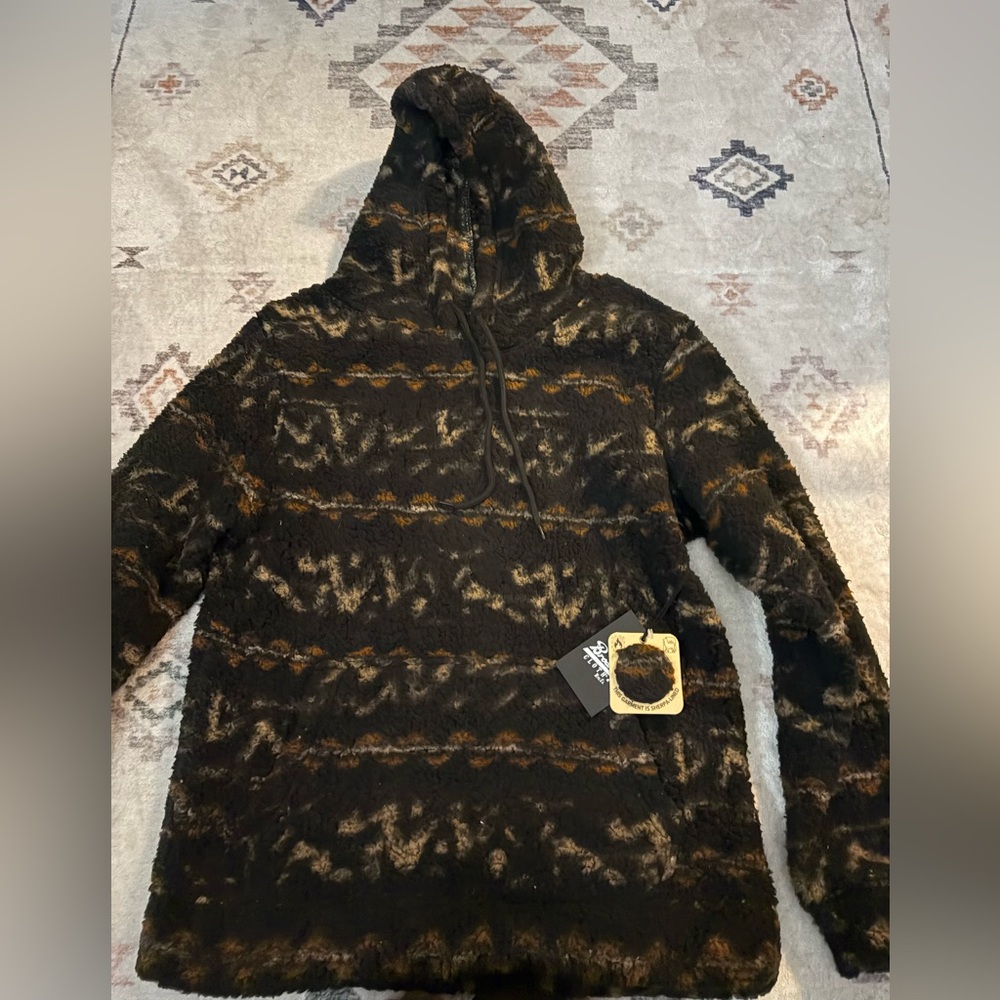 Brooklyn Cloth Black and Brown Hooded Jacket